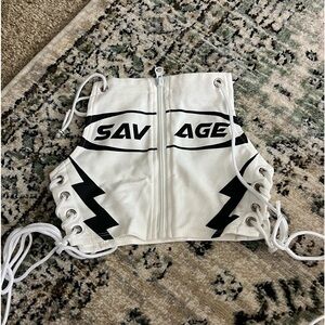 Fashion nova ‘savage’ zipped crop top. Never worn